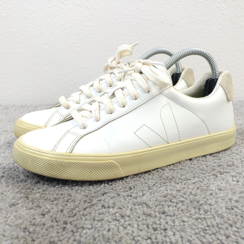 Veja Esplar Sneakers Womens Size 5 Shoes White Leather Stitch Logo Low Top